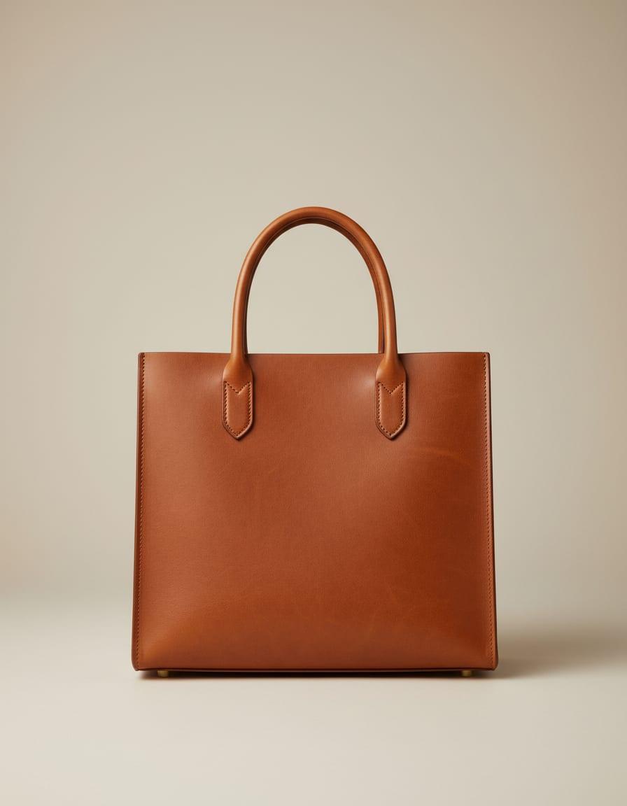 Aster Structured Tote, front view on a studio backdrop