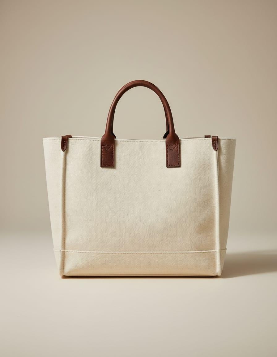Corso Coated Canvas Tote, front view on a studio backdrop