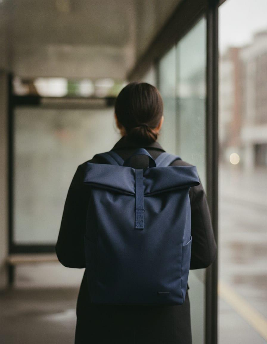 Harbor City Backpack photographed in use