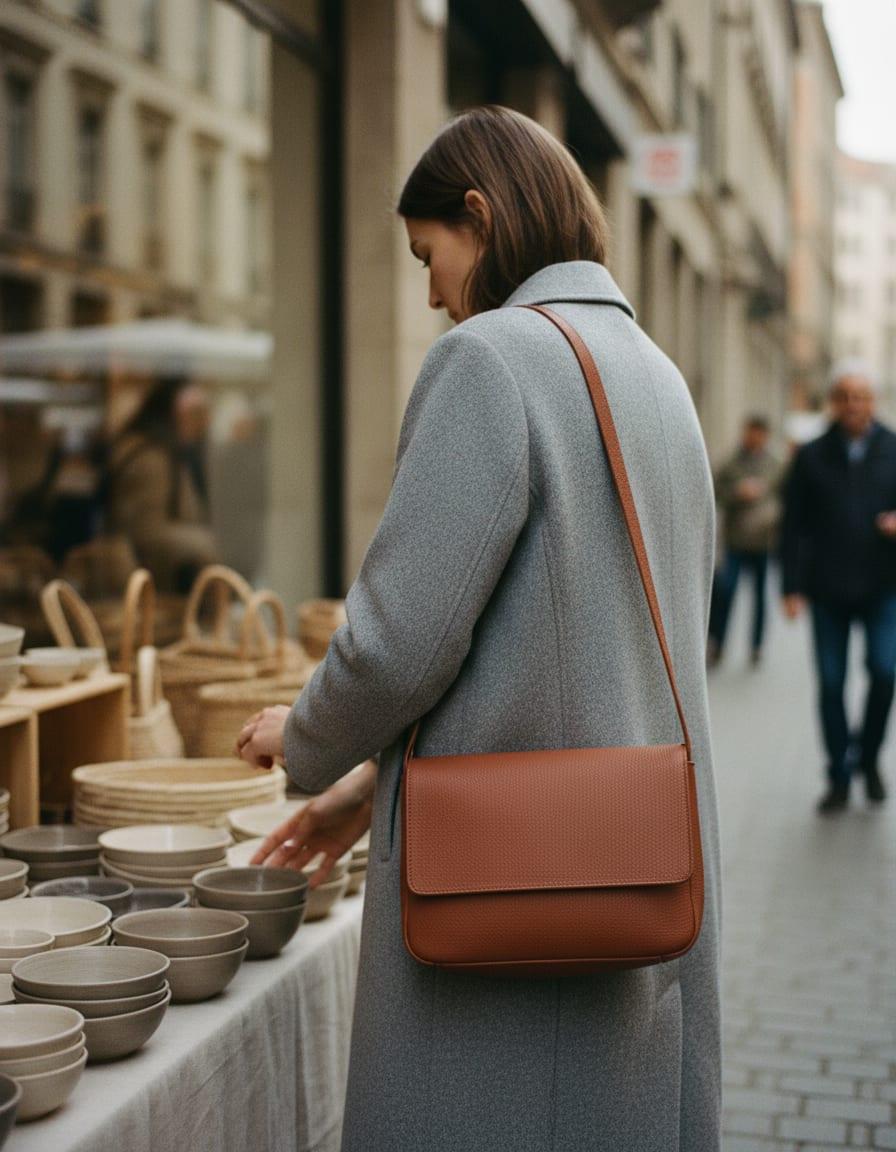 Juniper Crossbody photographed in use
