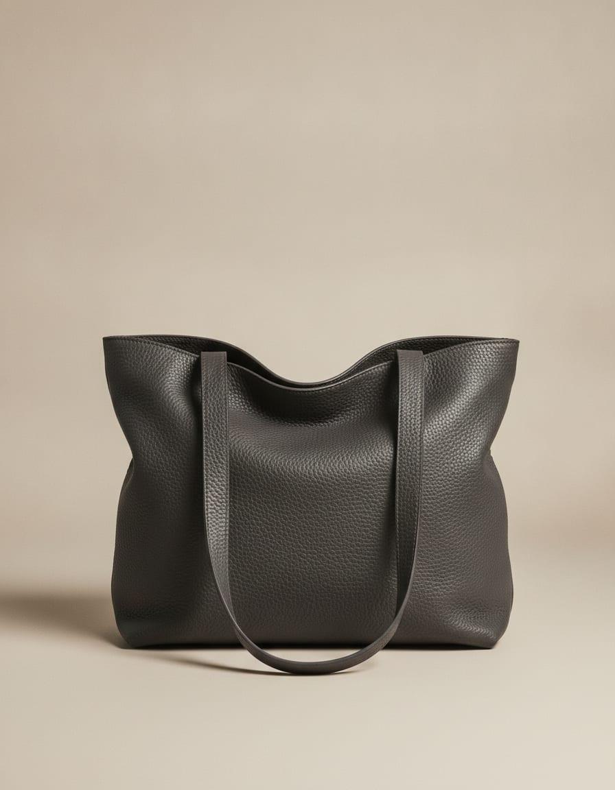 Linden Soft Tote, front view on a studio backdrop