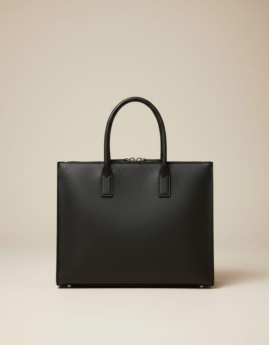 Meridian Work Tote, front view on a studio backdrop